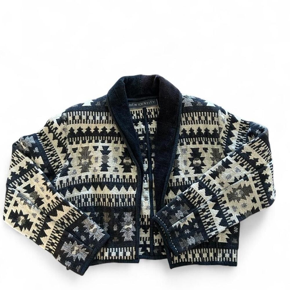 New Identity Cotton Cropped Cardigan Coat - M